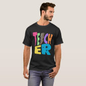 T-shirt Back To School Teacher Leopard Thunder Motivationa (Devant entier)