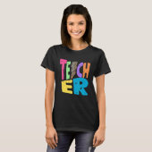 T-shirt Back To School Teacher Leopard Thunder Motivationa (Devant entier)
