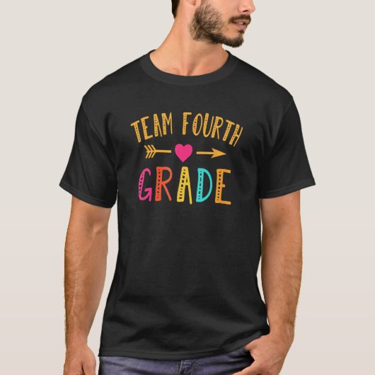 T-shirt Back To School Team 4th Fourth Grade Teacher (Devant)