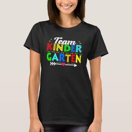 T-shirt Back To School Team Kindergarten Teacher Student 1 (Devant)