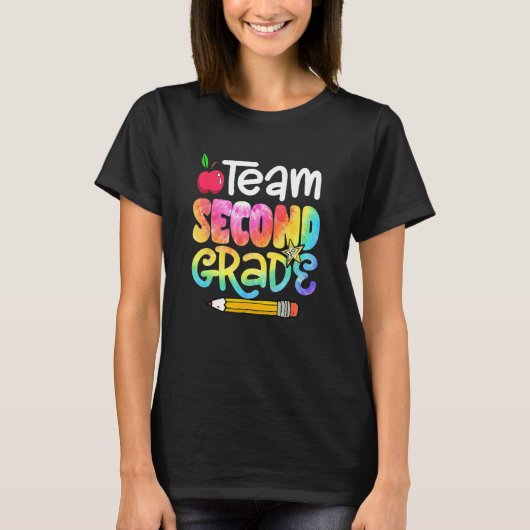 T-shirt Back To School Team Second Grade Tie Dye 2nd Grade (Devant)