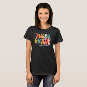 T-shirt Back To School Third Grade Vibes Retro Teacher Wom (Devant entier)