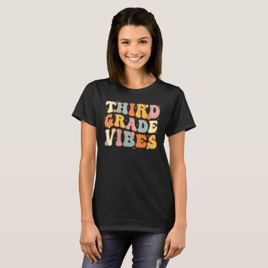 T-shirt Back To School Third Grade Vibes Student Teacher W (Devant entier)