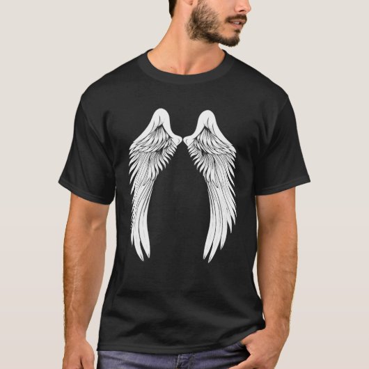 T-shirt Back White Angel Wings (Devant)