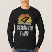 T-shirt Backgammon Champ Boardgame Jeu Joueur Retro (Devant)