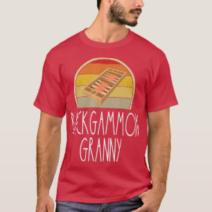 T-shirt Backgammon Granny Grand-mère Boardgame Jeu Love