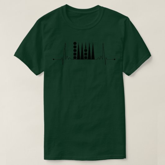 T-shirt Backgammon Hearbeat Board Game Night (Design devant)