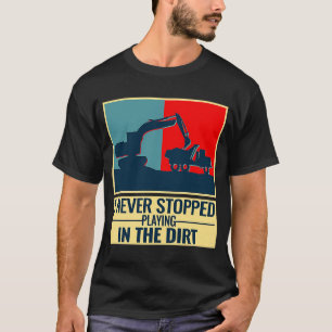 T-shirt backhoe travail lourd vintage pour hommes construc