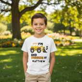 T-shirt Backhotte du véhicule de construction avec nom Cus