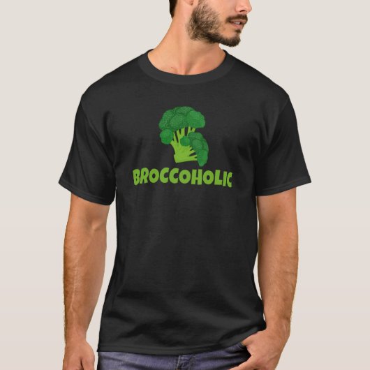 T-shirt Backprint Broccholic Vegetarian Vegetarian and Hea (Devant)