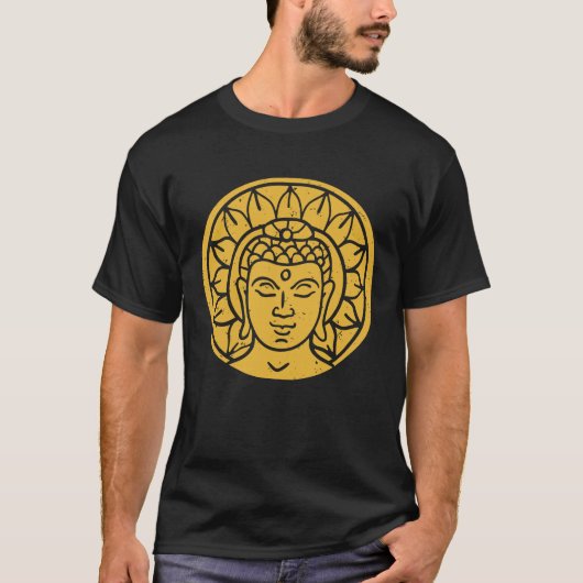 T-shirt Backprint Buddha Head Spiritual Chi (Devant)