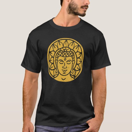 T-shirt Backprint Buddha Head Spiritual Chi (Devant)