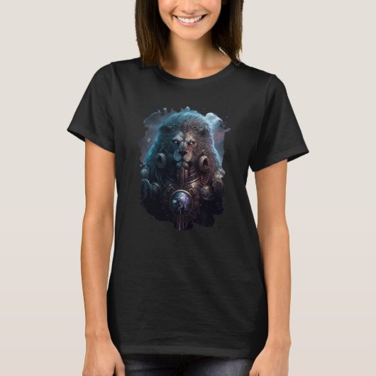 T-shirt Backprint Epic Leo the zodiac sign of strength  2 (Devant)