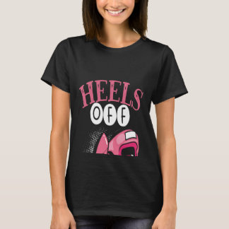 T-shirt Backprint Heels Off Gloves On Woman Boxing