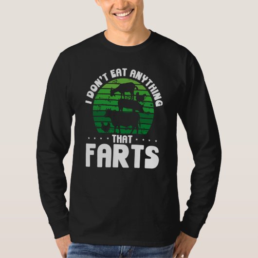 T-shirt Backprint I Don't Eat Anything That Farts Veganism (Devant)