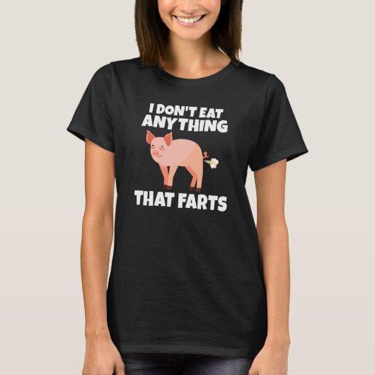 T-shirt Backprint I dont eat anything that farts Vegetarie (Devant)