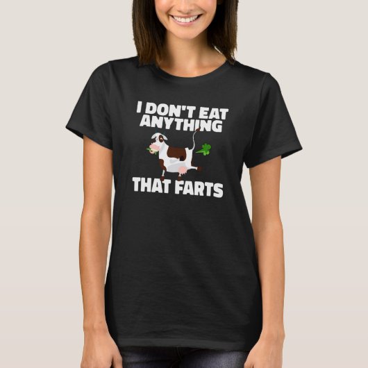 T-shirt Backprint I dont eat anything that farts Vegetarie (Devant)