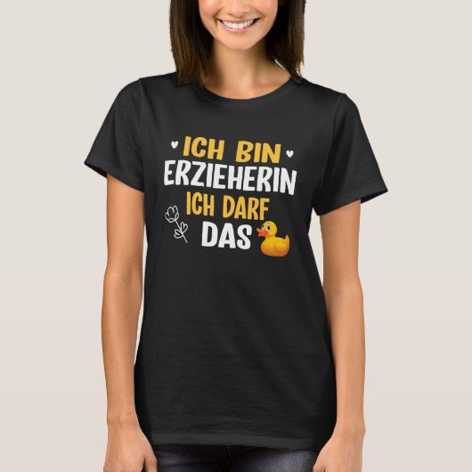 T-shirt Backprint Ich bin Erzieherin ich kann das (Devant)