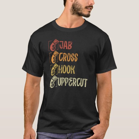 T-shirt Backprint Jab Cross Hook Uppercut Boxing (Devant)
