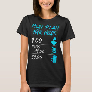 T-shirt Backprint Mon plan pour aujourd'hui café vélo bièr