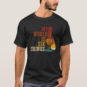 T-shirt Backprint My World Is Six Strings Guitar
