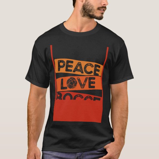T-shirt Backprint Peace Love Bocce Bocce Ball (Devant)