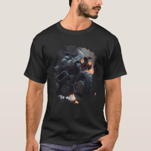 T-shirt Backprint Puissant obscurité Voyage une moto épiqu