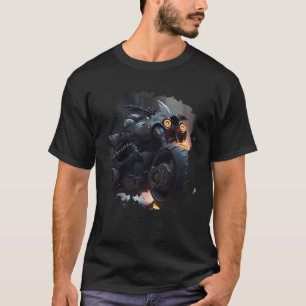 T-shirt Backprint Puissant obscurité Voyage une moto épiqu