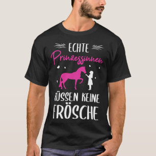 T-shirt Backprint Real Princess Kissing No Frogs Horse