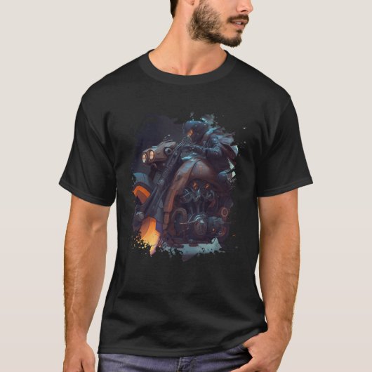 T-shirt Backprint The epic fantasy motorcycle adventure (Devant)
