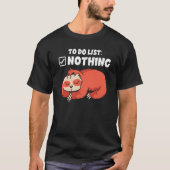 T-shirt Backprint To do list nothing sleeping sloth (Devant)