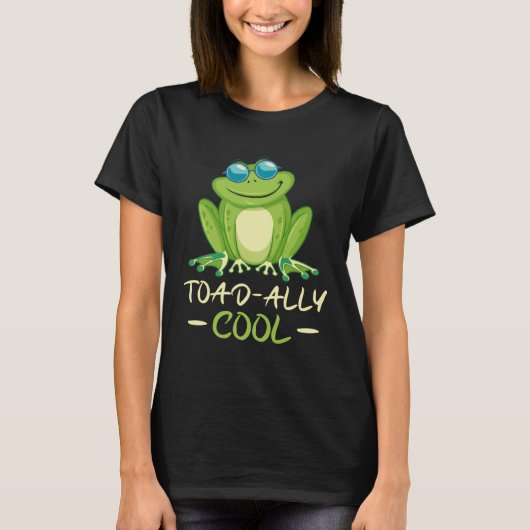 T-shirt Backprint Toad ally cool cool frog (Devant)