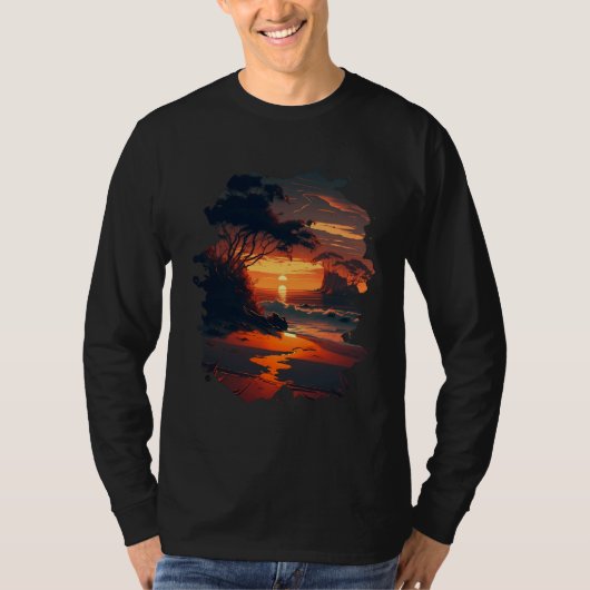 T-shirt Backprint Tropical dream beach Relaxation on sea o (Devant)