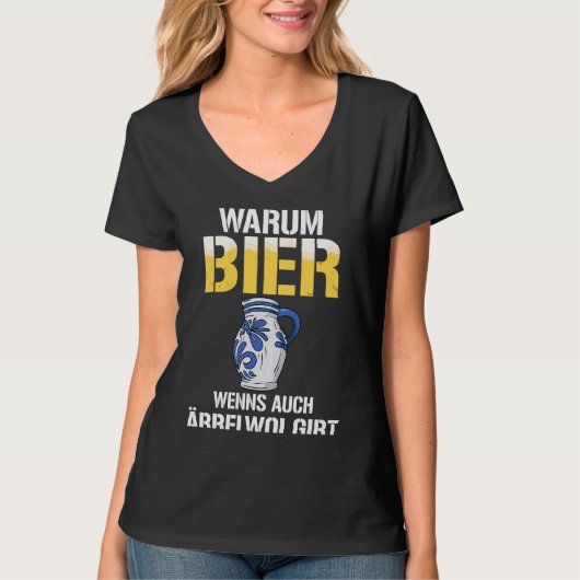 T-shirt Backprint Why beer if there is also Äbbelwoi  2 (Devant)