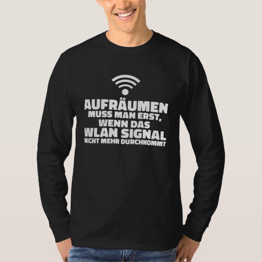T-shirt Backprint WLAN signal PC nerd statement and comput (Devant)