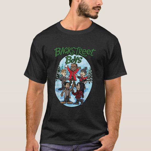 T-shirt Backstreet Boys Cartoon Noël (Devant)