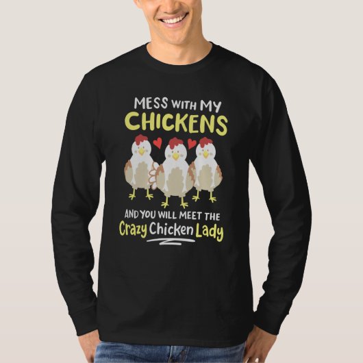 T-shirt Backyard Crazy Chicken Lady Womens Farmer (Devant)