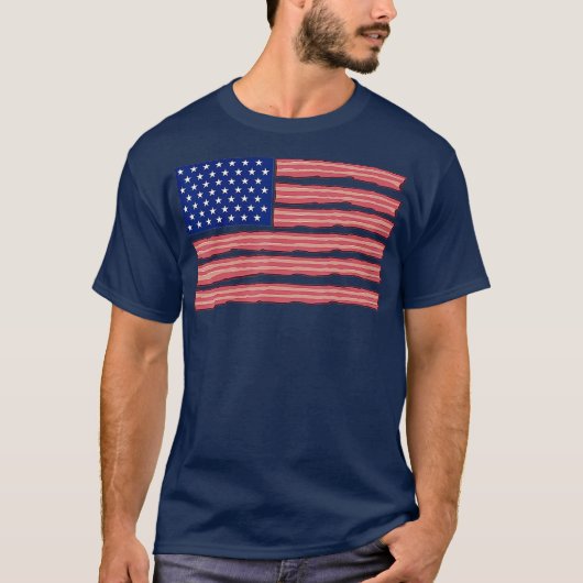 T-shirt bacon américain patriotique bacon américain (Devant)