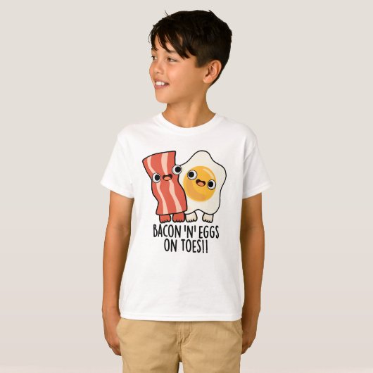 T-shirt Bacon And Eggs On Toes Funny Toast Pun  (Devant entier)