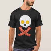 T-shirt Bacon and Eggs Skull Crossbones Funny Fried Breakf (Devant)