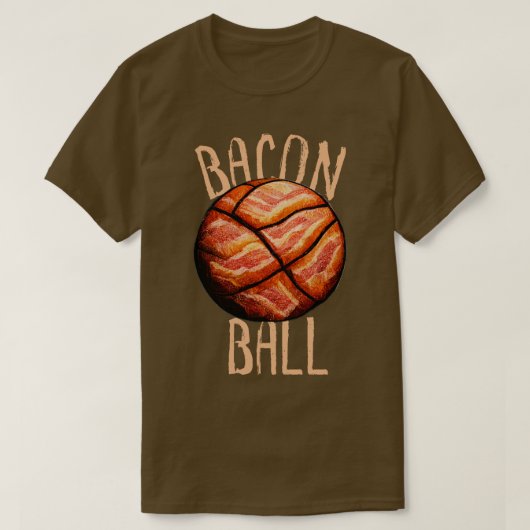 T-shirt Bacon Ball Basketball Funny Basketball (Design devant)