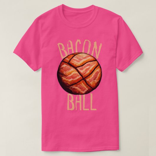 T-shirt Bacon Ball Basketball Funny Basketball (Design devant)