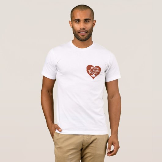 T-shirt Bacon Coeur Lover Appartient À Bacon Drôle Tee (Devant entier)