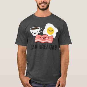 T-shirt Bacon Eggs Café Équipe Petit Déjeuner