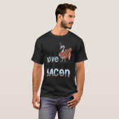 T-shirt Bacon Paix Amour Et Bacon De Dinde (Devant entier)