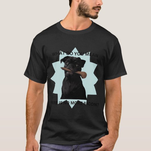 T-shirt Bacon Pug Noir (Devant)