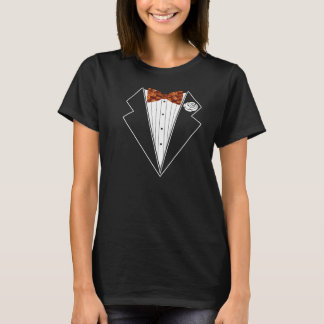 T-shirt Bacon Tuxedo Bow T Chemise Long Manche