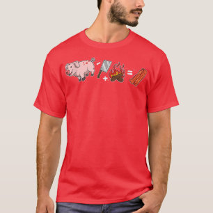 T-shirt Bacon Viande Porc Cochon Couteau Cuisine feu de ca