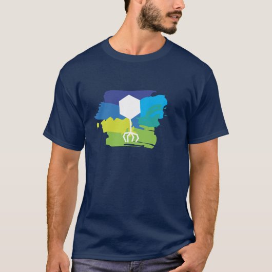 T-shirt bactériophage de logo (multicolore ; (Devant)