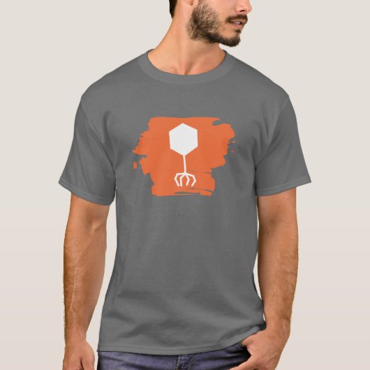 T-shirt bactériophage de logo (orange) (Devant)